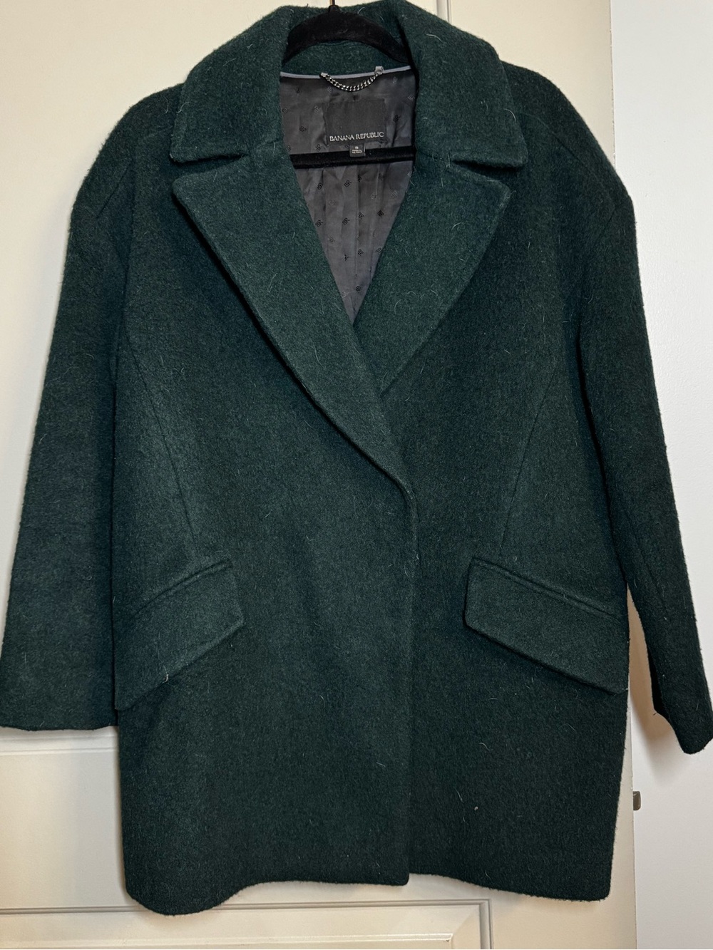 Banana Republic Forest Green Wool-Blend Pea Coat